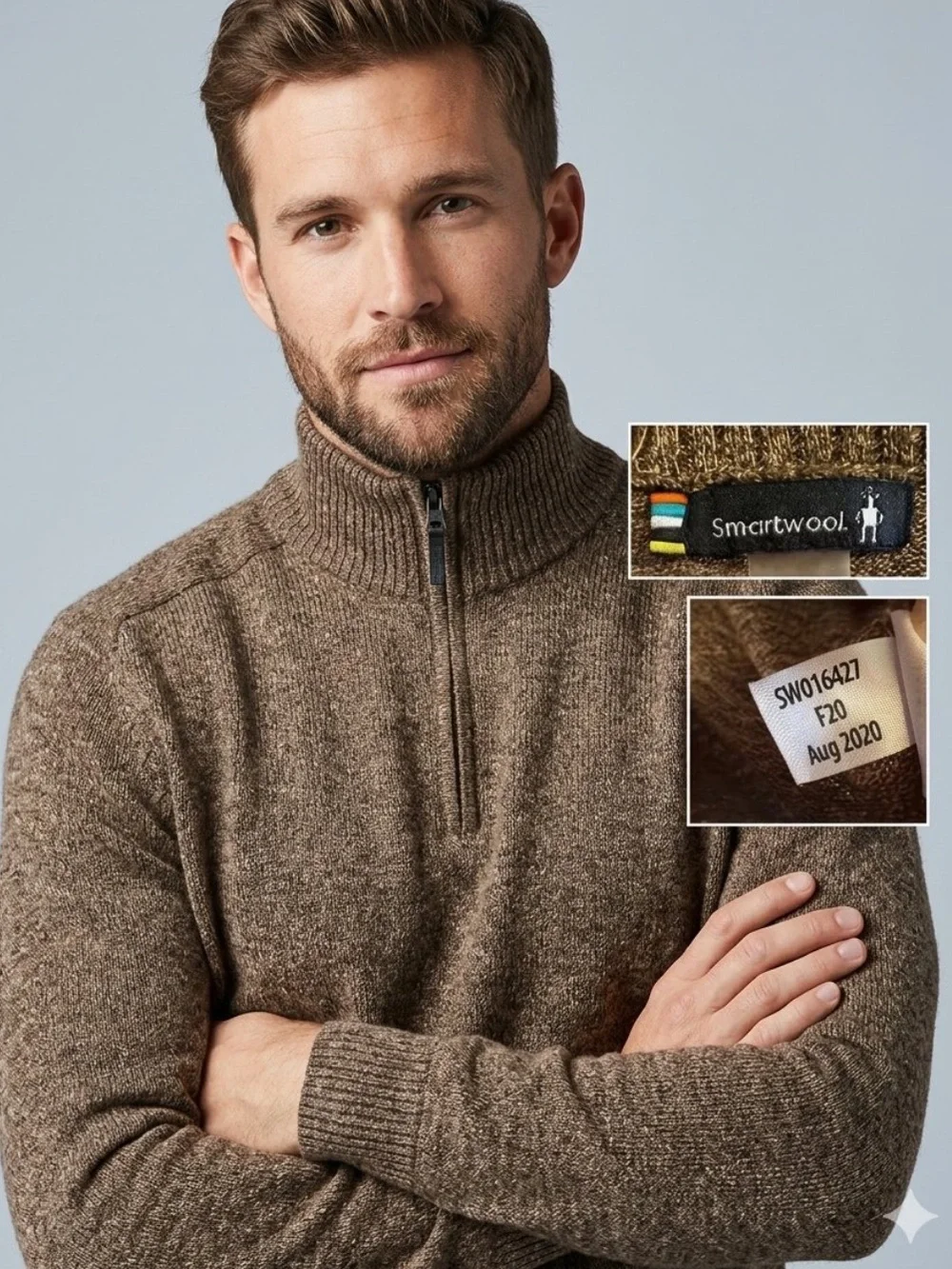 Smartwool Sparwood Half Zip Sweater Heathered Brown